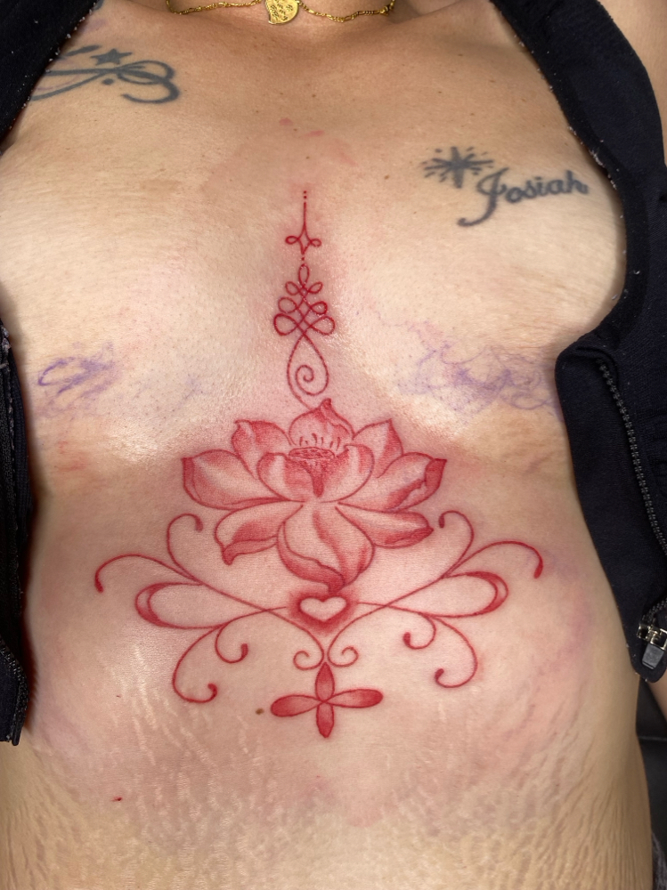 Sternum tattoo