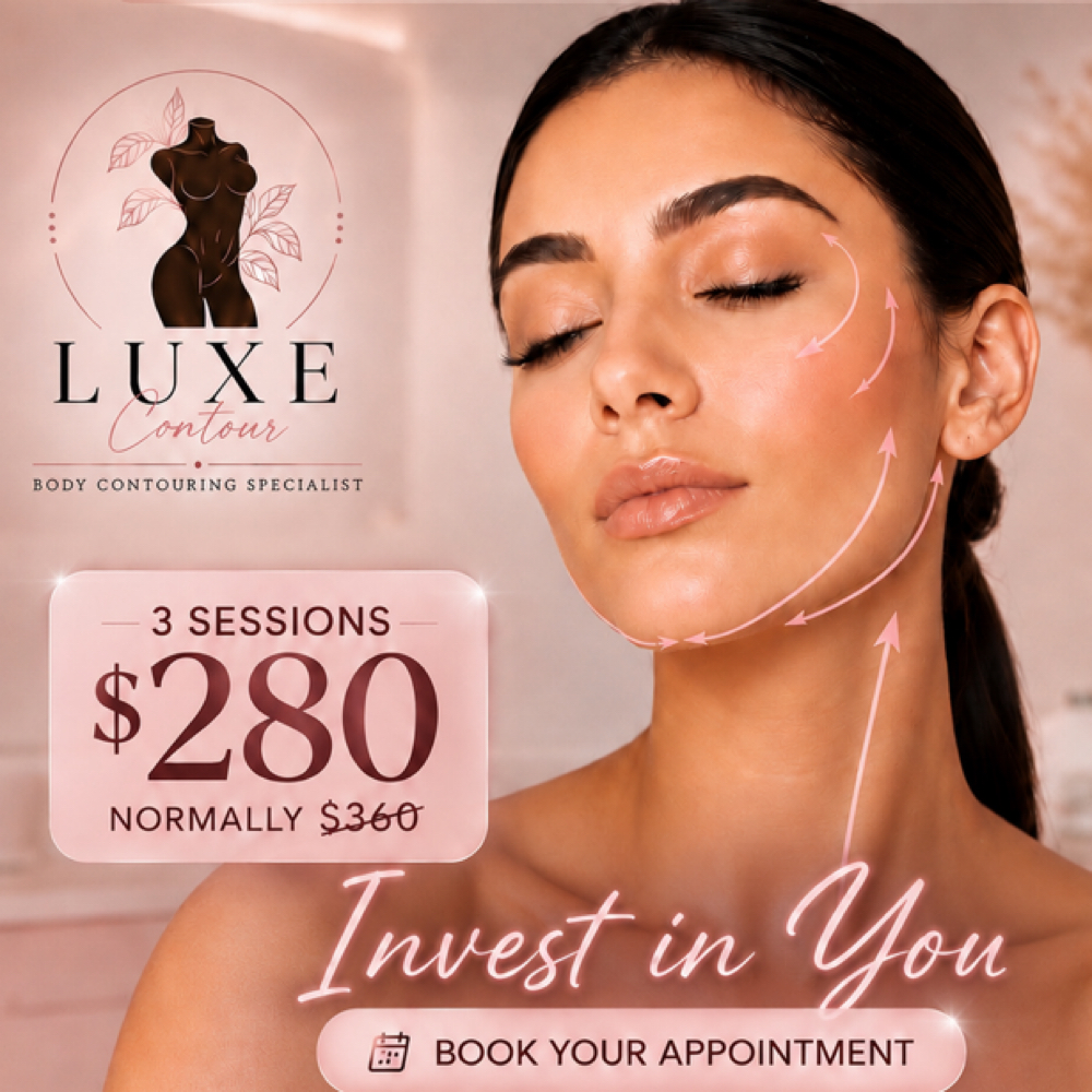 3- Face Lymph & Lift Sessions at Luxe Contour in Ontario, CA