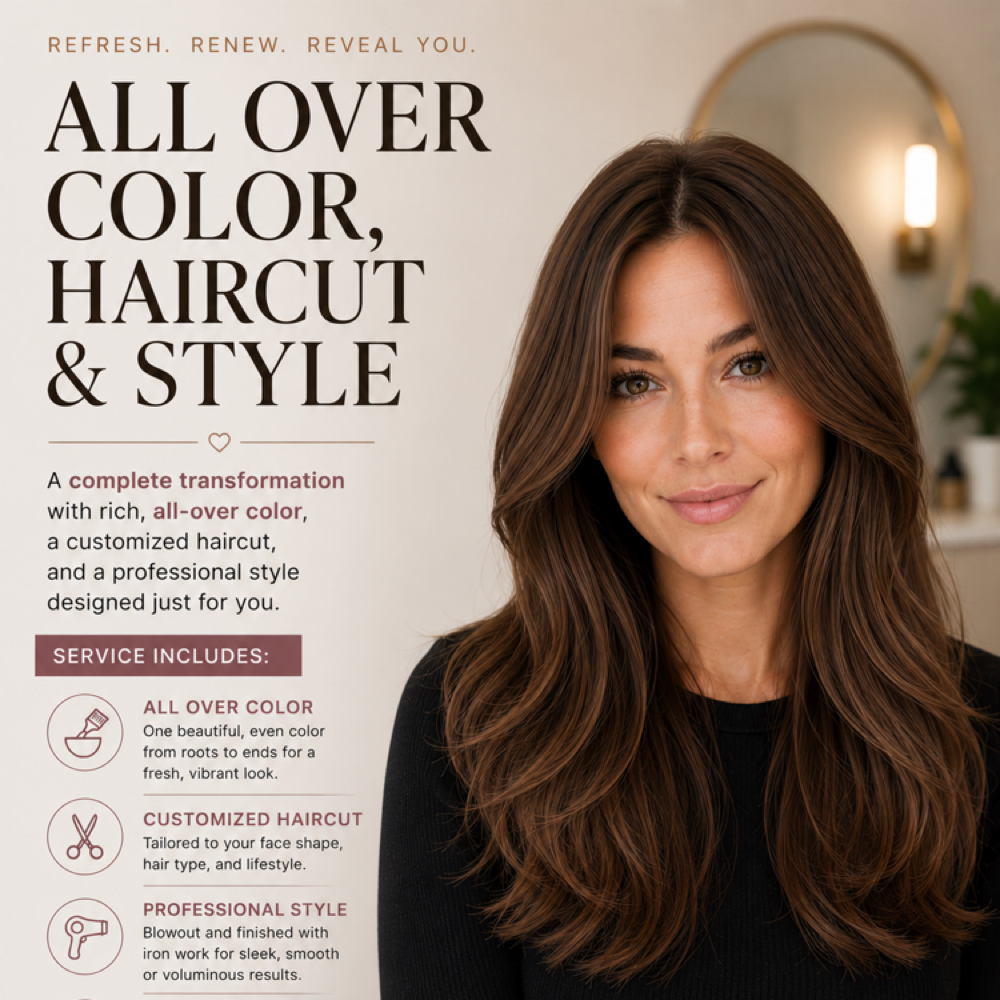 All over color and haircut at Lauren A Stylist in Thomasville, GA