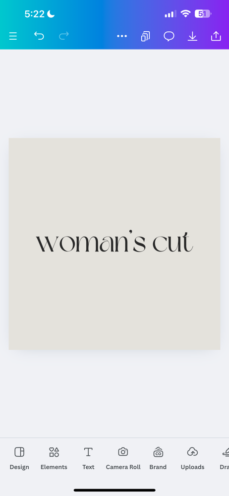 Woman’s Cut