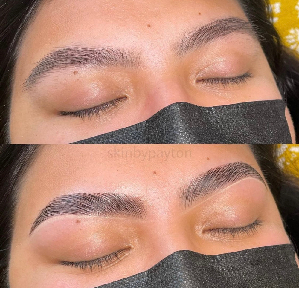 Eyebrow lamination + wax and tint