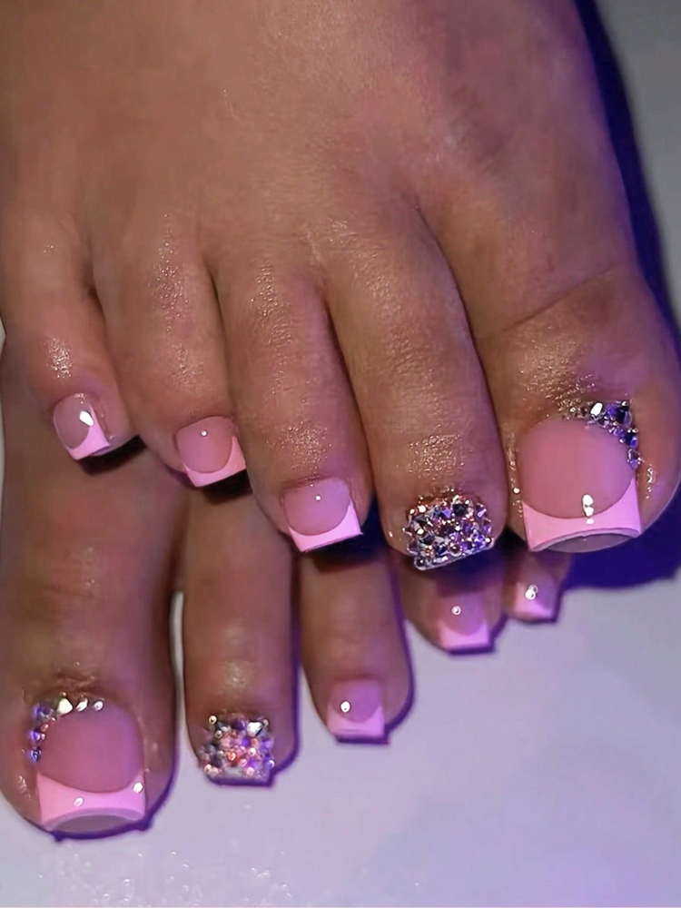 Basic Pedicure With Acrylic Toes