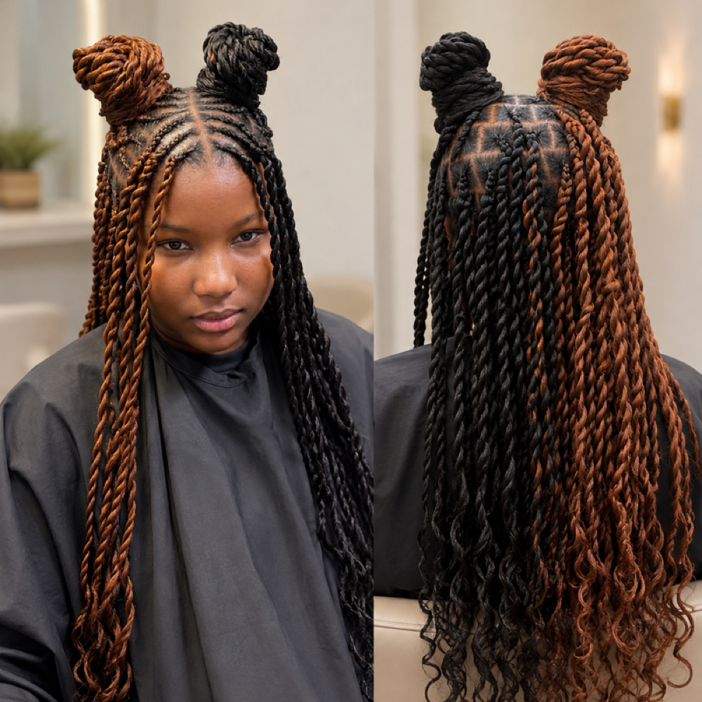 Half Braids Half Twist at Ky’Nesia Kenyce in Canton, OH