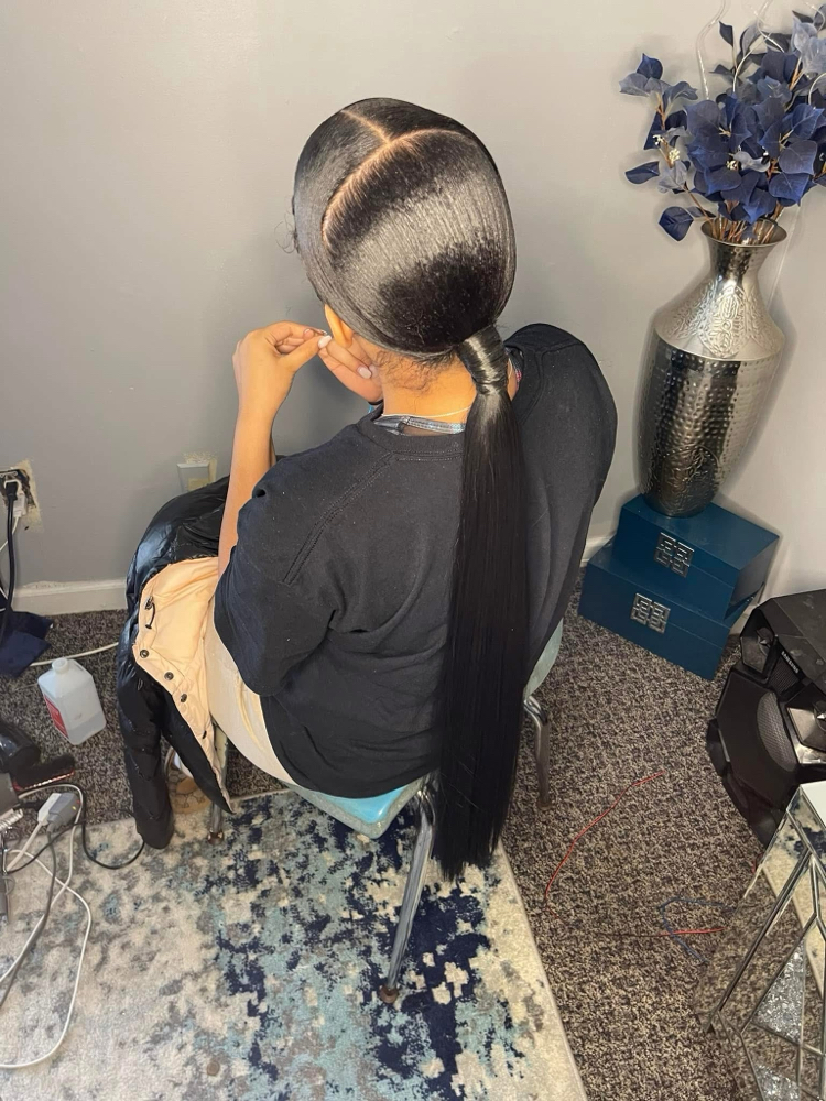 Sleek ponytail