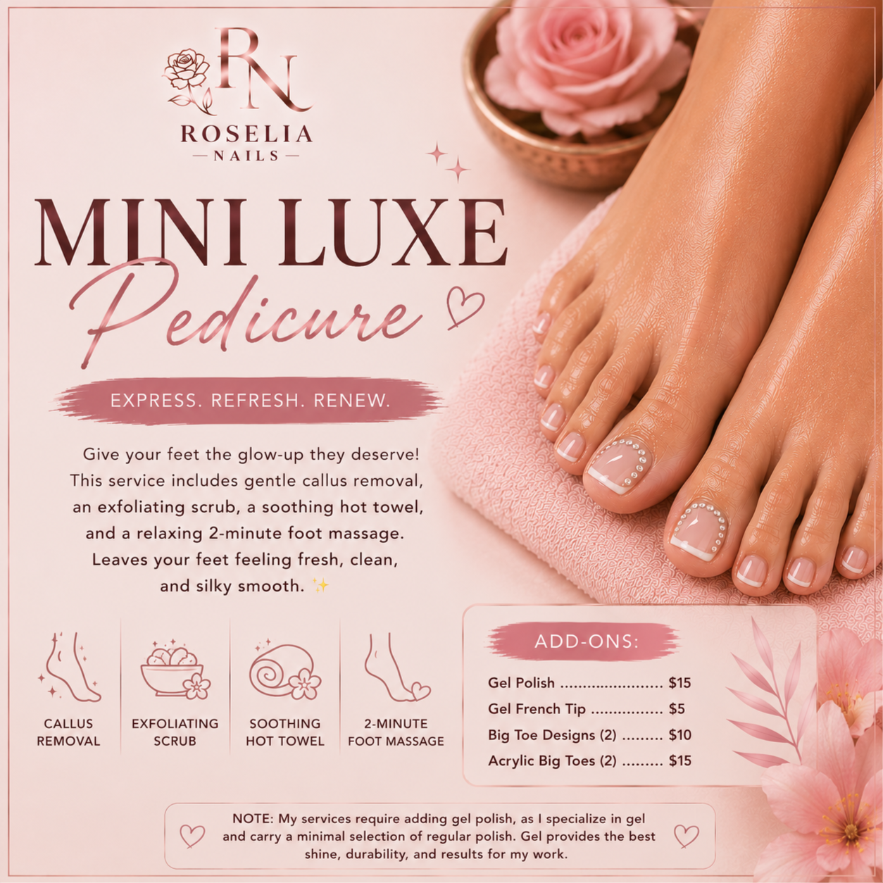 Mini Luxe Pedi at Roselianails in Temple, TX