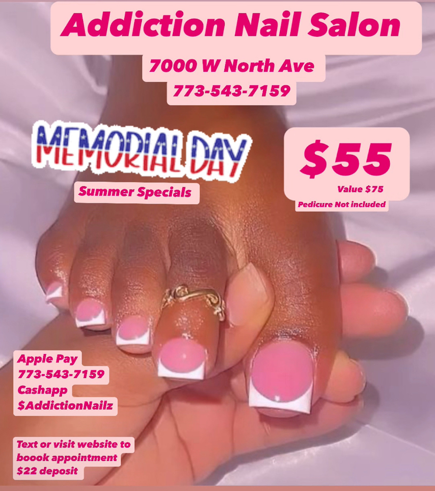 Memorial Day Acrlic Toes $55