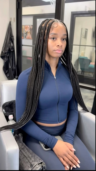 Medium Knotless (Junior) at C&C Hair Collection in Palos Hills, IL