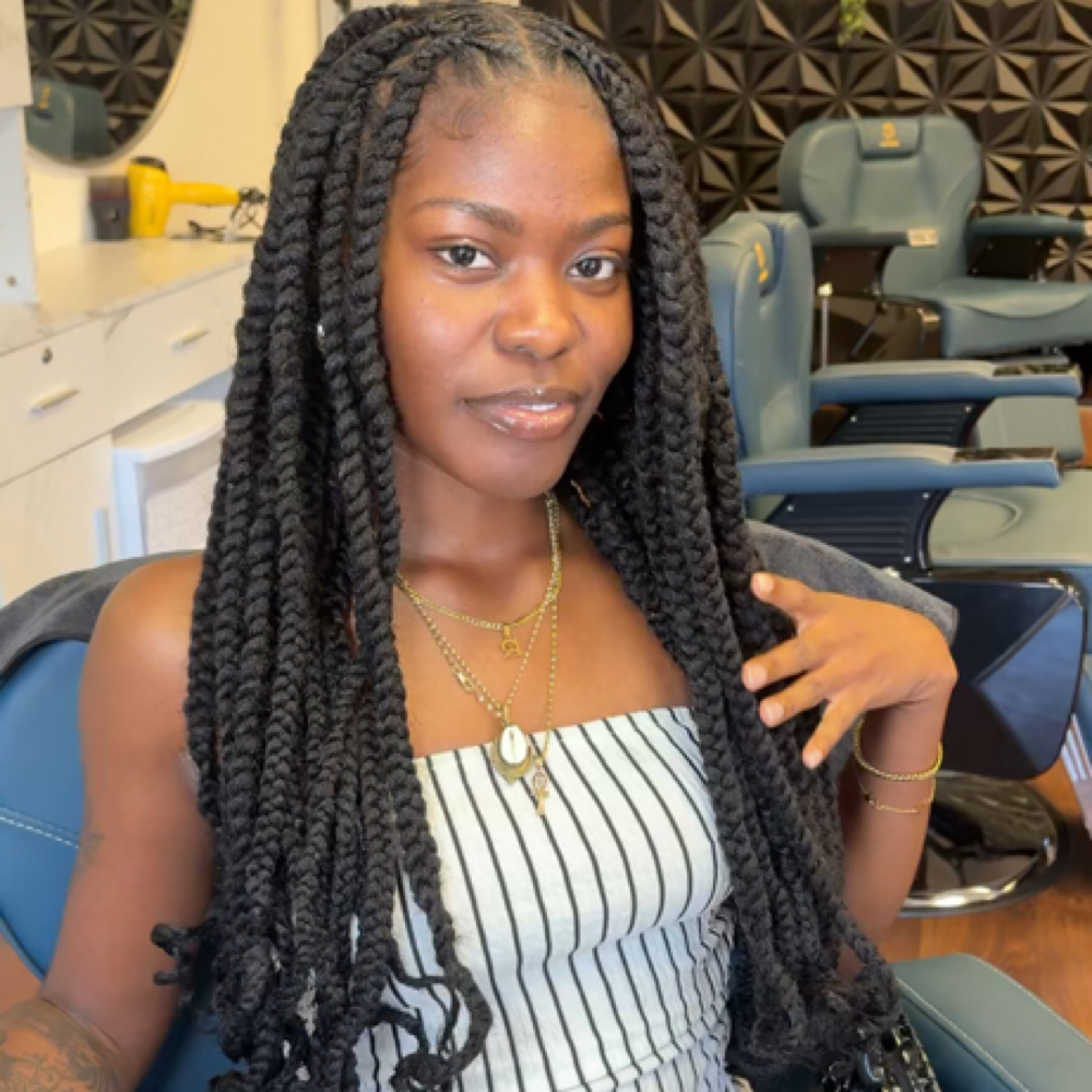 Extended Knotless Braids at Mochas Lux Locs in Hinesville, GA