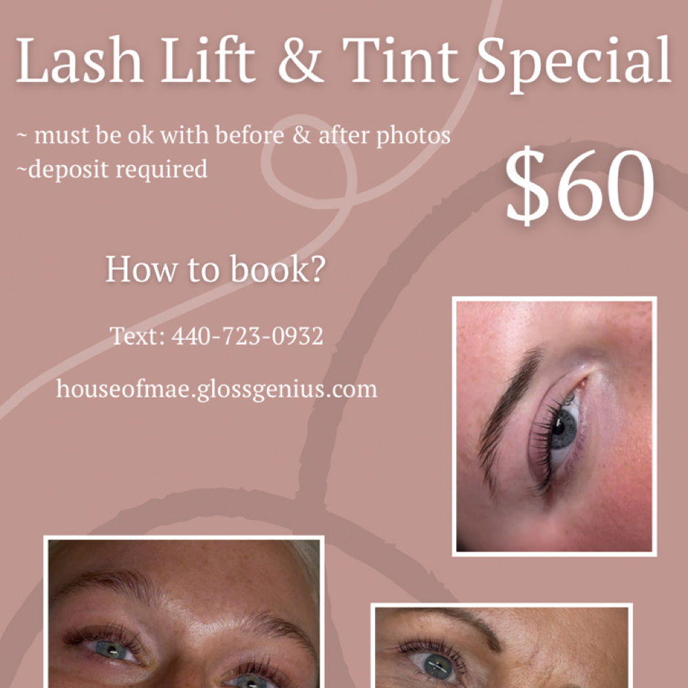 Lash Lift & Tint Special at House of Mae Madilyn Anney Esthetics in Amherst, OH