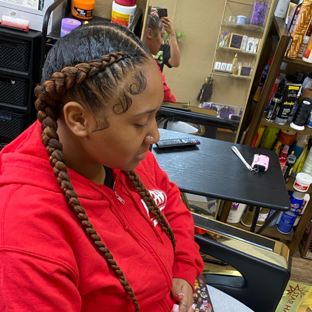 2 feed In Braids at Le Papillon Beauty Co. in Beaumont, TX
