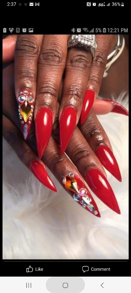 Long Full Acrylic Set With Design
