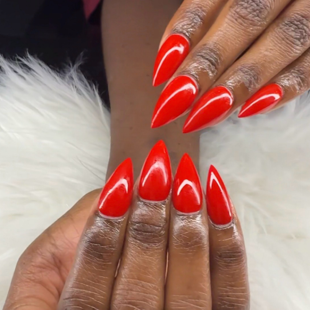 Signature Gel-X Set, Long Stiletto at Sparkling Tips Studio in Raleigh, NC