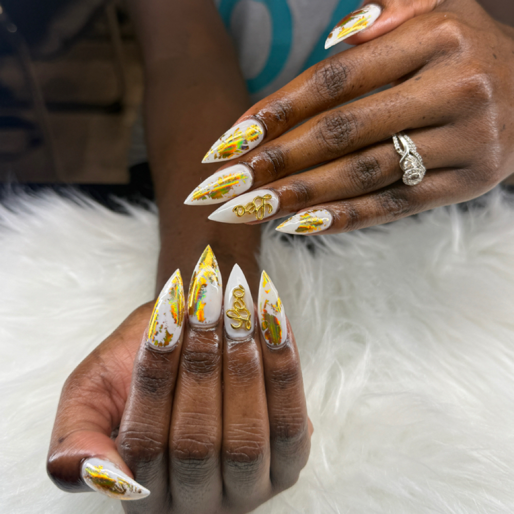 Signature Gel-X Set, Long Stiletto at Sparkling Tips Studio in Raleigh, NC