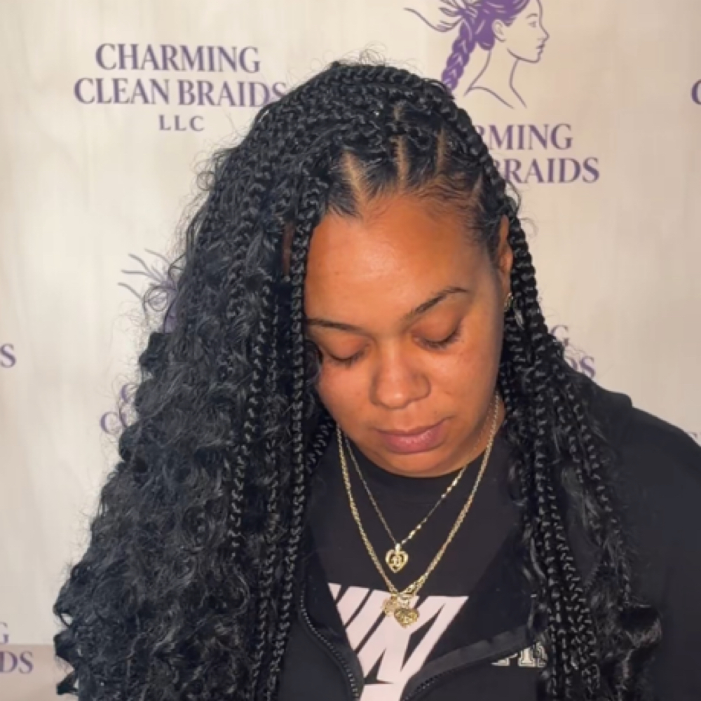 Large Boho Knotless (Mid Back) at Charming Clean Braids in Fayetteville, NC