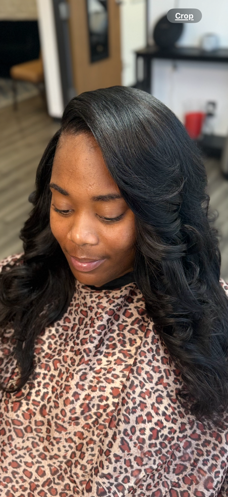 Quickweave Closure Layers Curls at Lovelys Hair Gallery in Southfield, MI