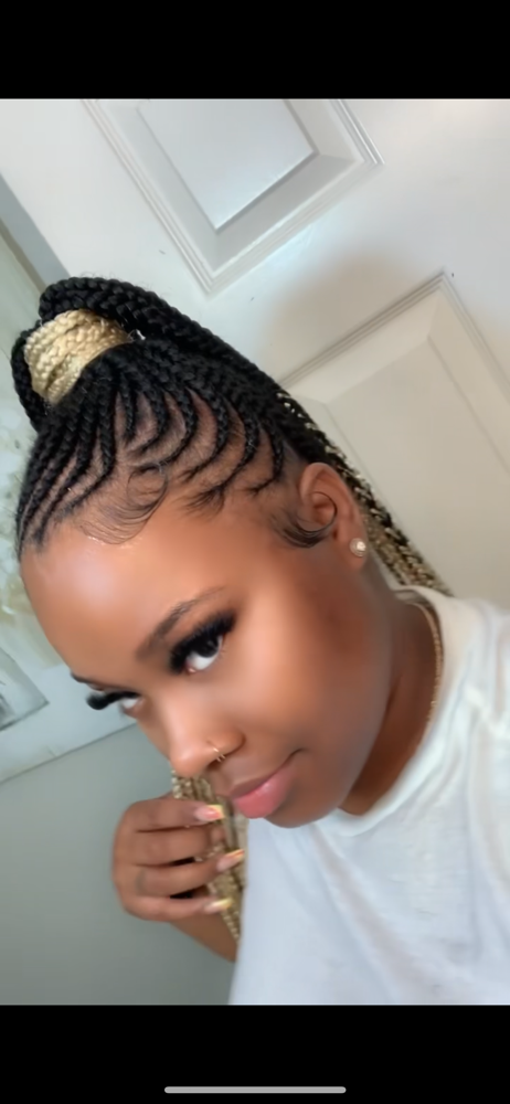 Braided Bun/ Ponytail at Merak Hair and Beauty in Buffalo, NY