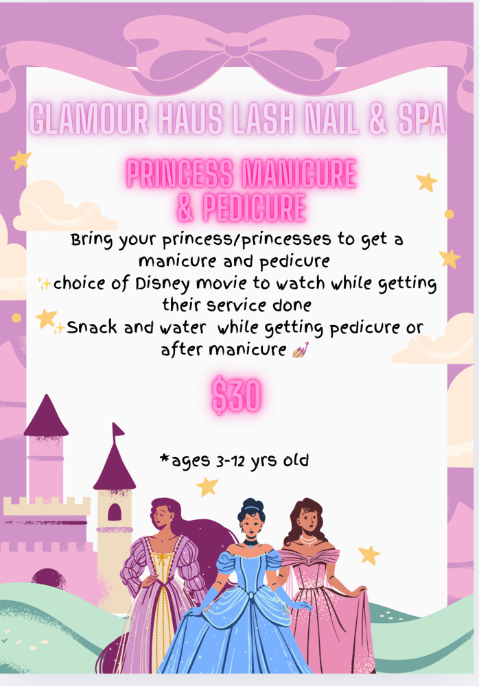 Princess Manicure & Pedicure at Glamour Haus Lash Nail & Spa in San Antonio, TX