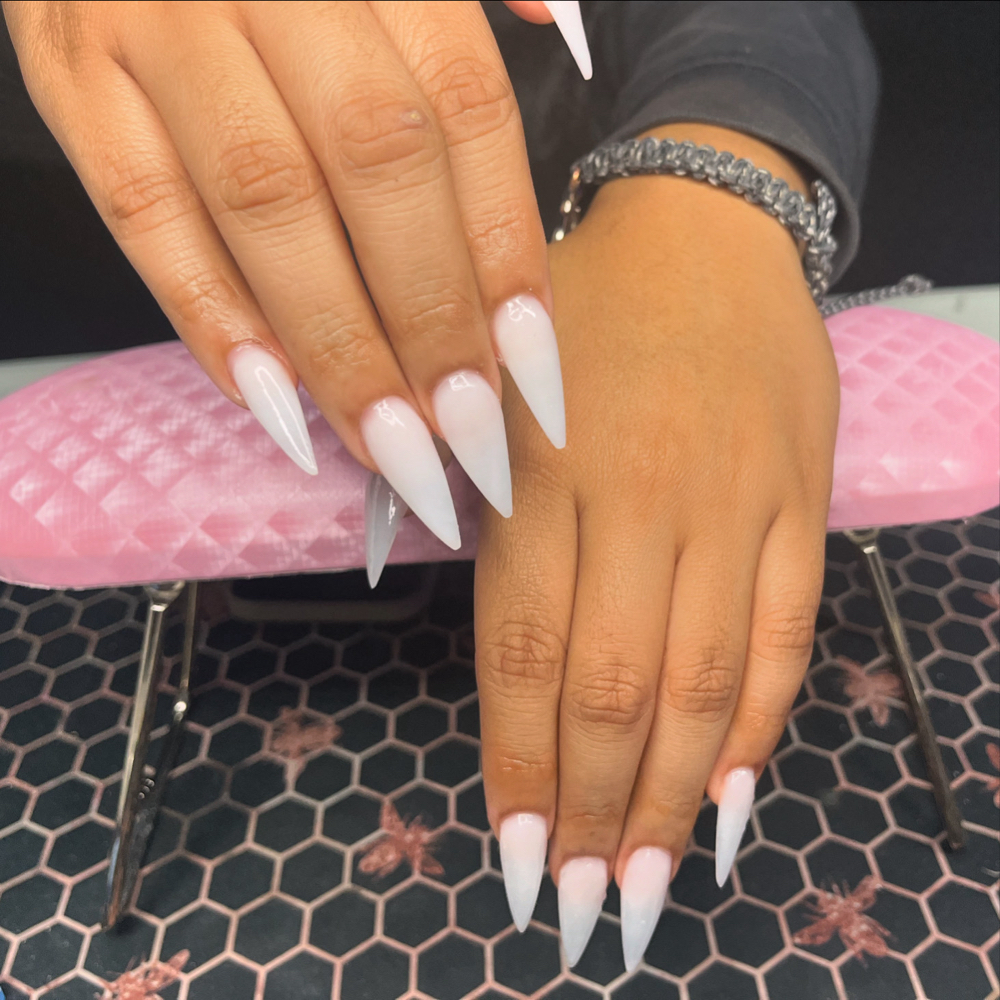 Nude/ Milky Acrylic Full Set