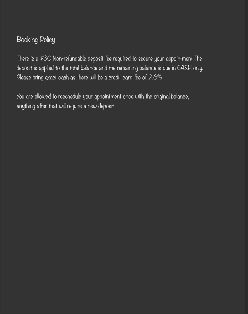 Payment Policy: Do Not Book
