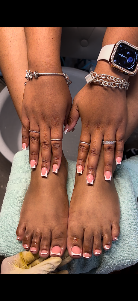 Acrylic French Tip Combo Deal at Ree Polished You in Broadview, IL