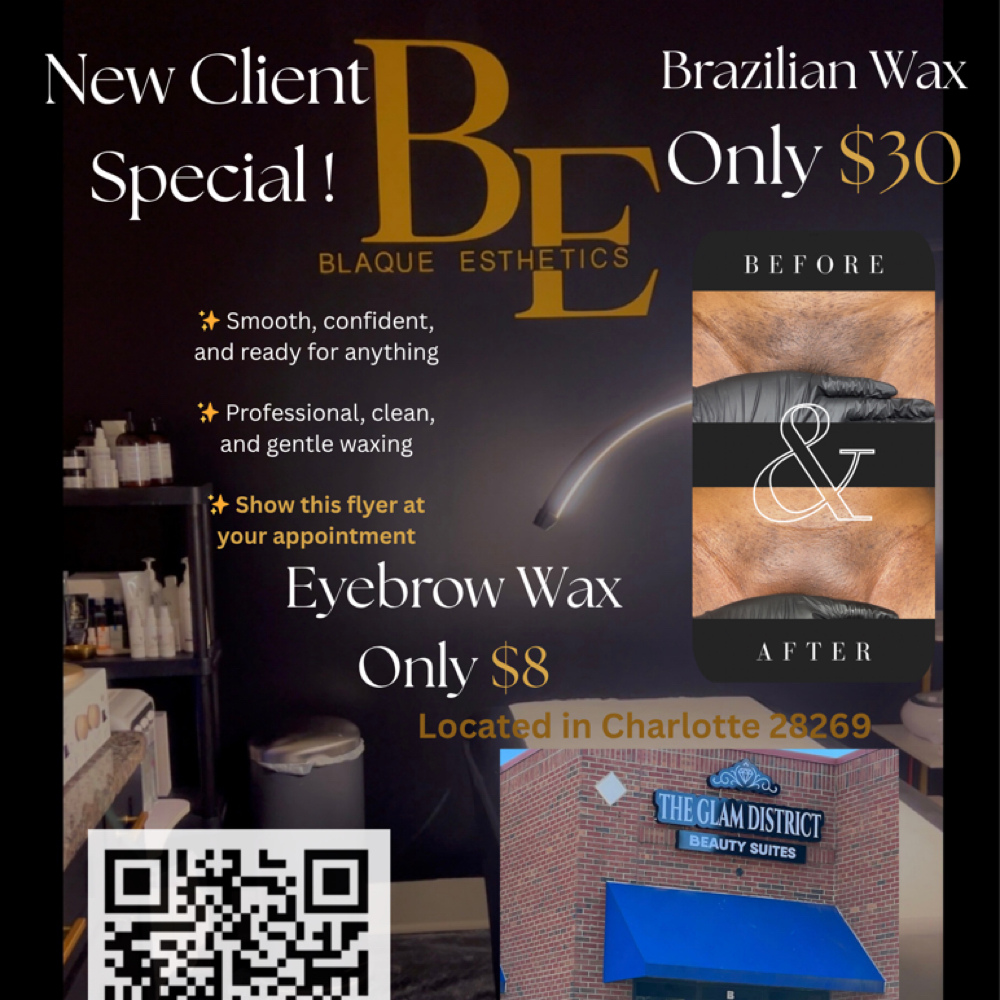 $40 First Time New Client - WAX at Blaque Esthetics in Charlotte, NC