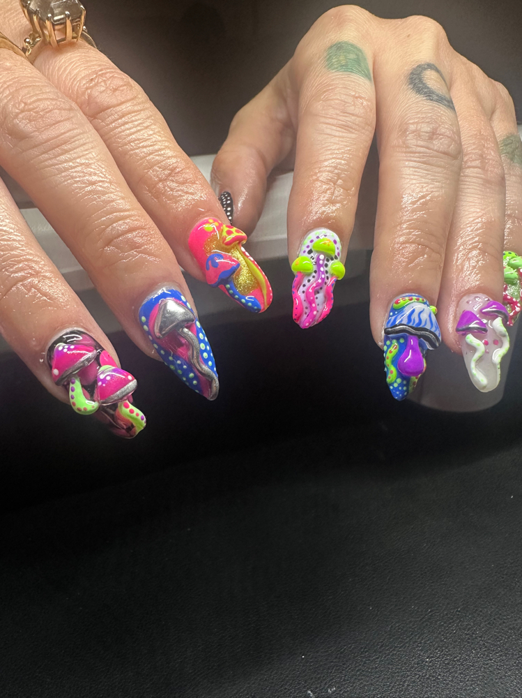 Gel X Full set + Custom Nail Art