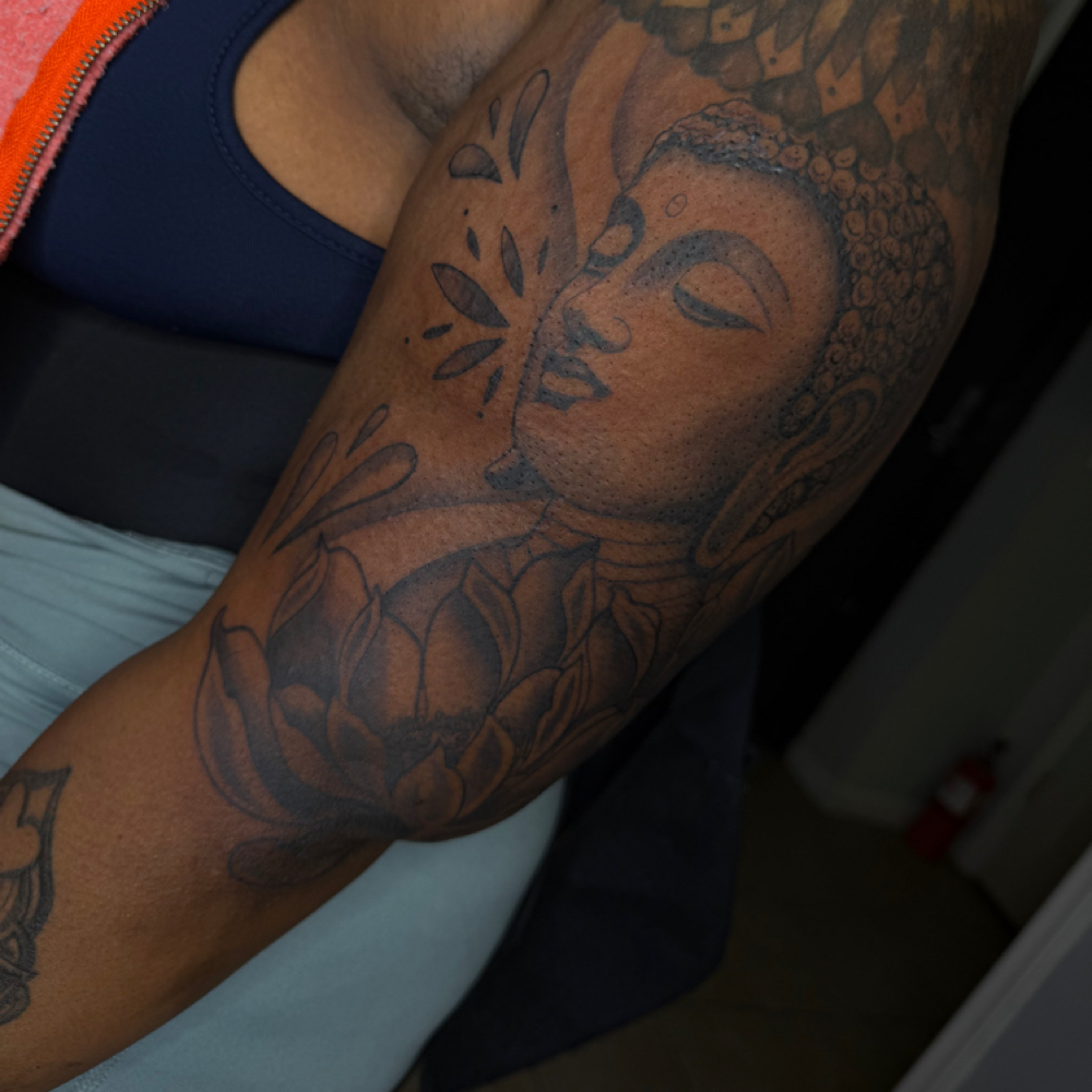 Half sleeve at Rilla Tatted it in fayetteville, NC