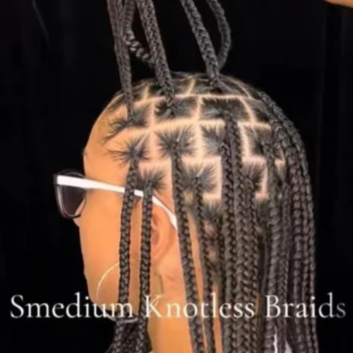 Smedium Knotless Braids at Boujae Beauty Bar in Philadelphia, PA