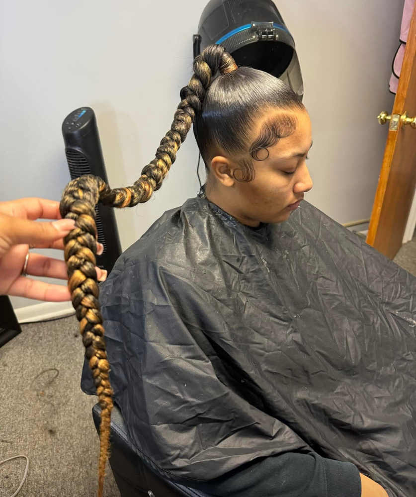 High Braided Ponytail