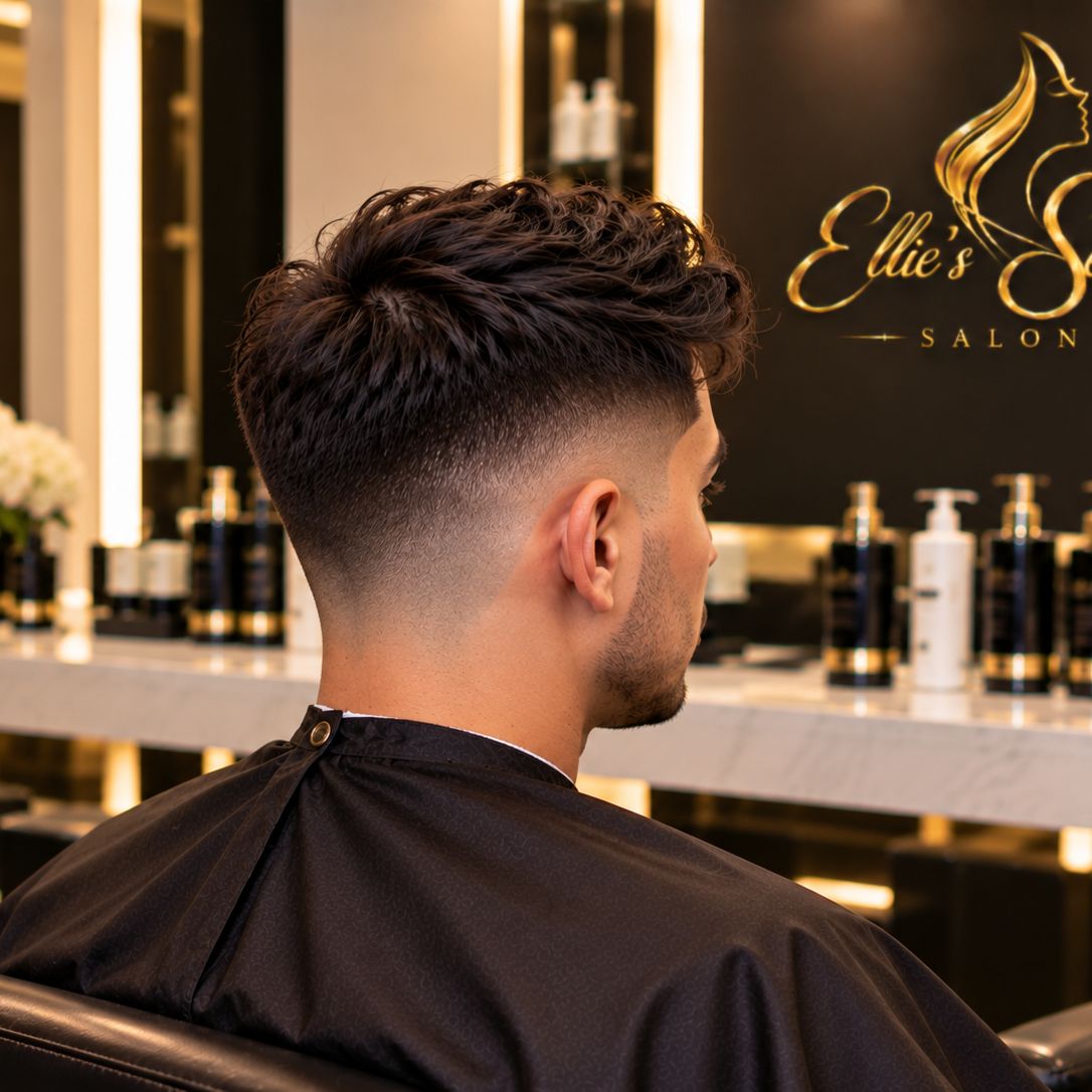 Mens Haircut Fade at Ellie’s secret salon in Irvine, CA