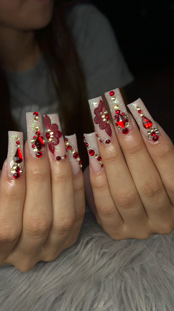 Long Full Acrylic Nail Set