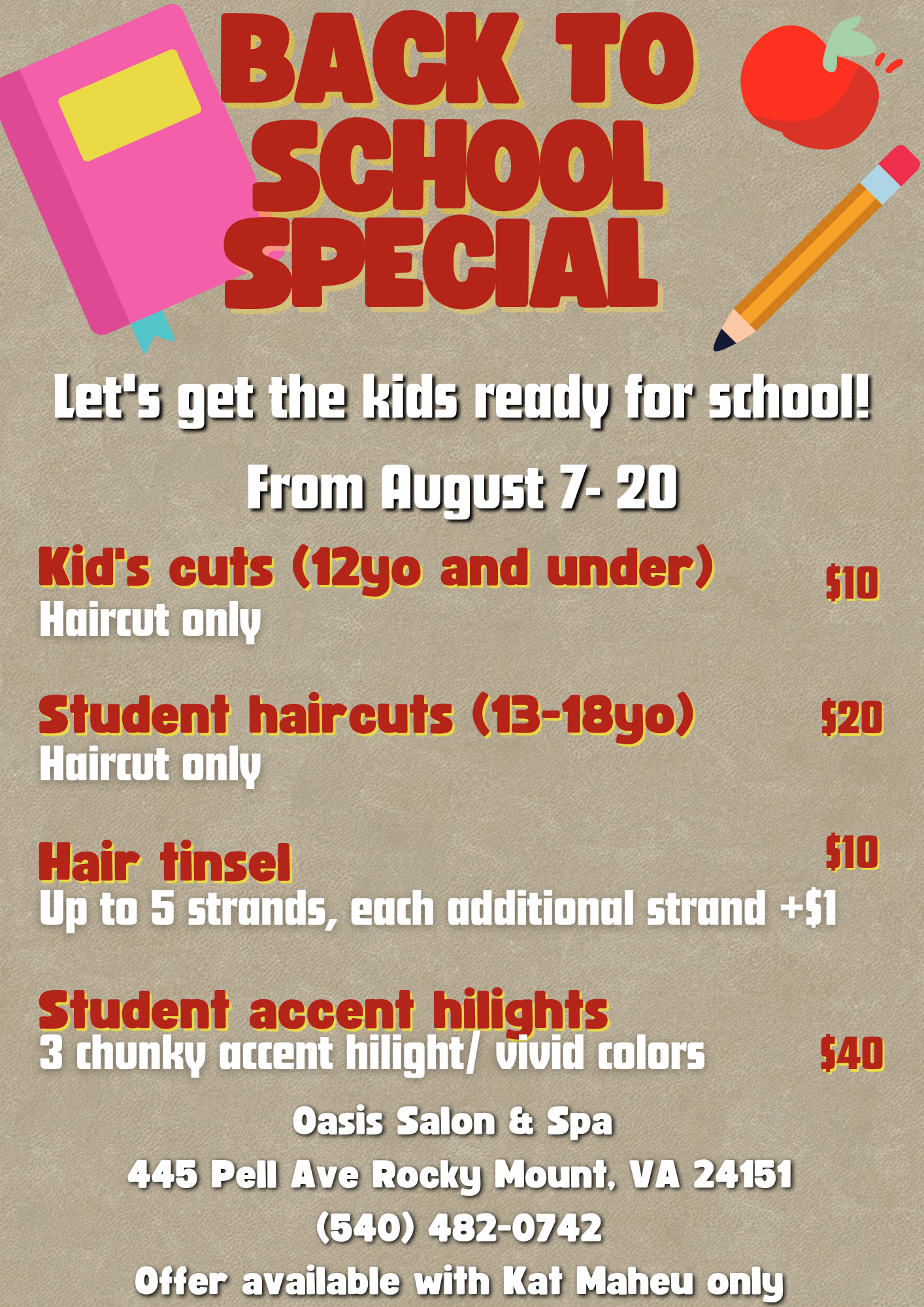 Back to School Hair tinsel