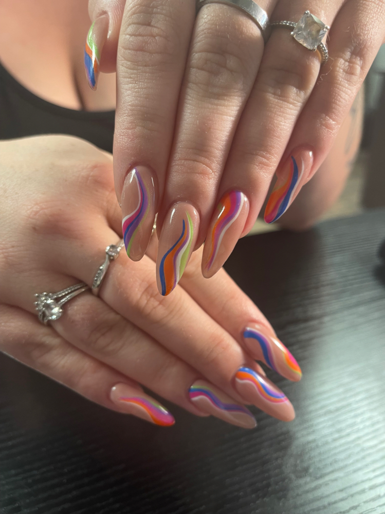 GEL X STRUCTURE FULL SET W/ DESIGN