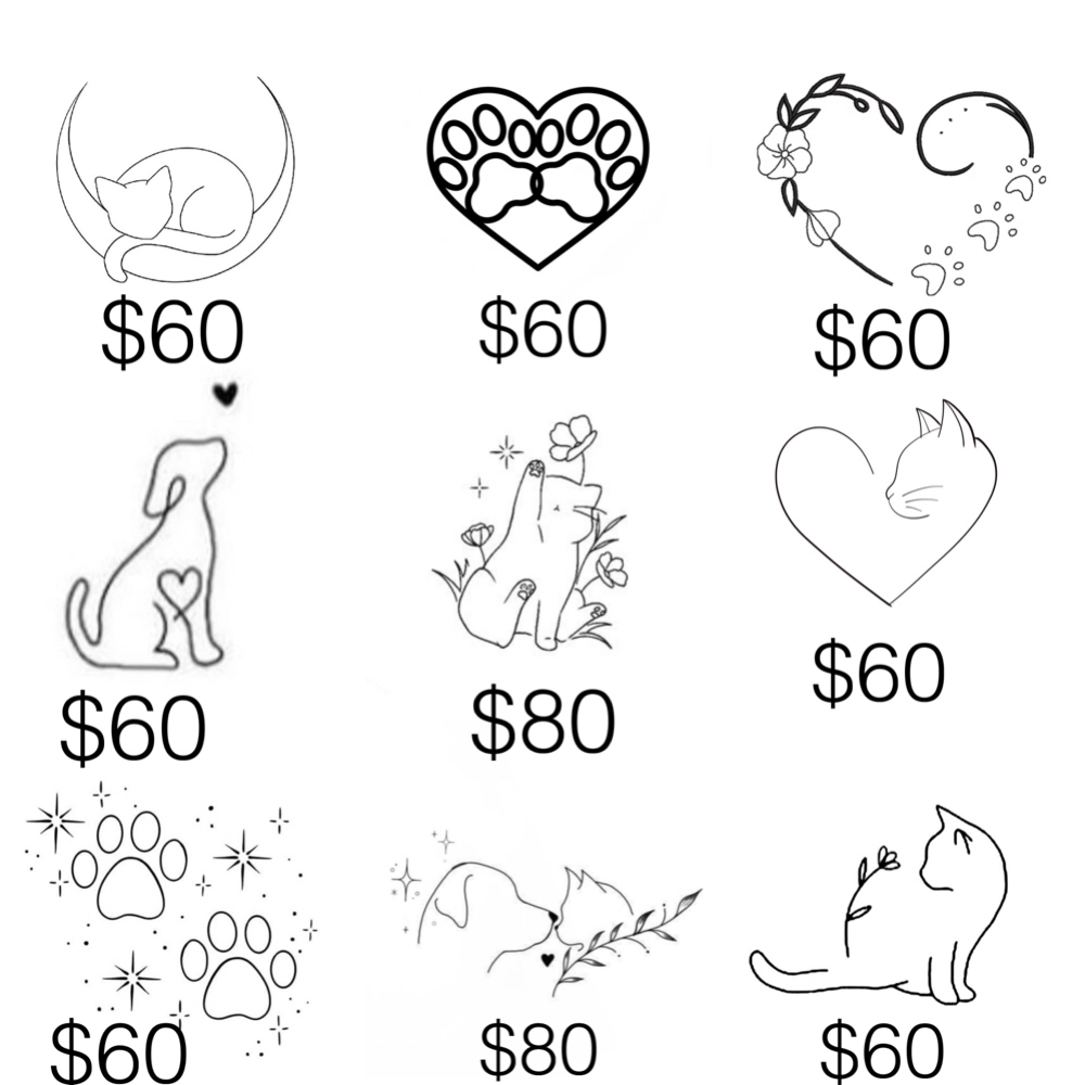 Donation Tattoo Flash at Ethereal Body Art in Baraboo, WI