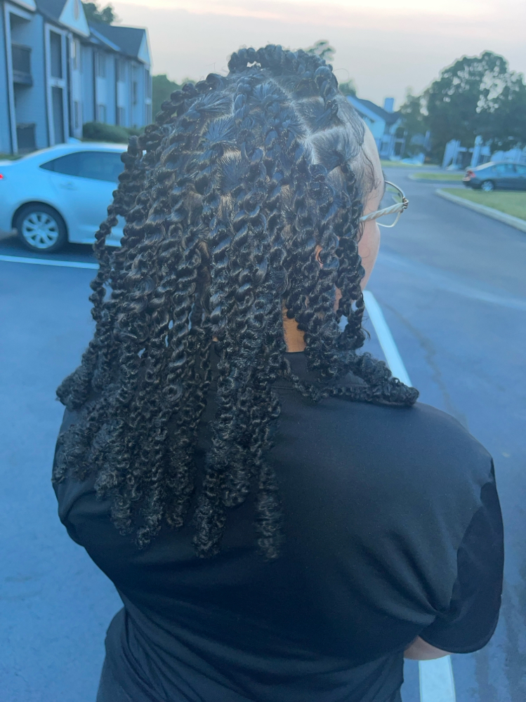 Natural Island Twists (Added Hair) at Boom’s Basement in Greensboro, NC