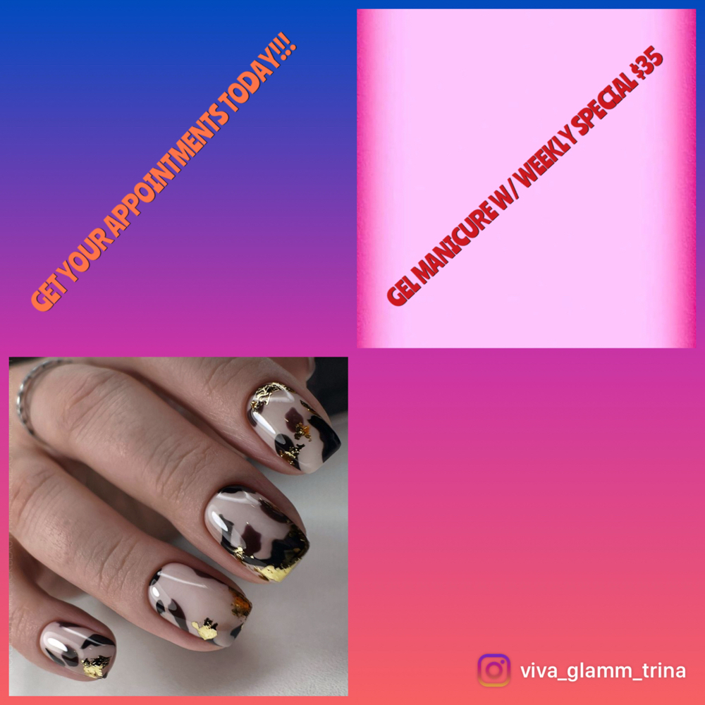 Gel Manicure W/Custom Nail Art $35