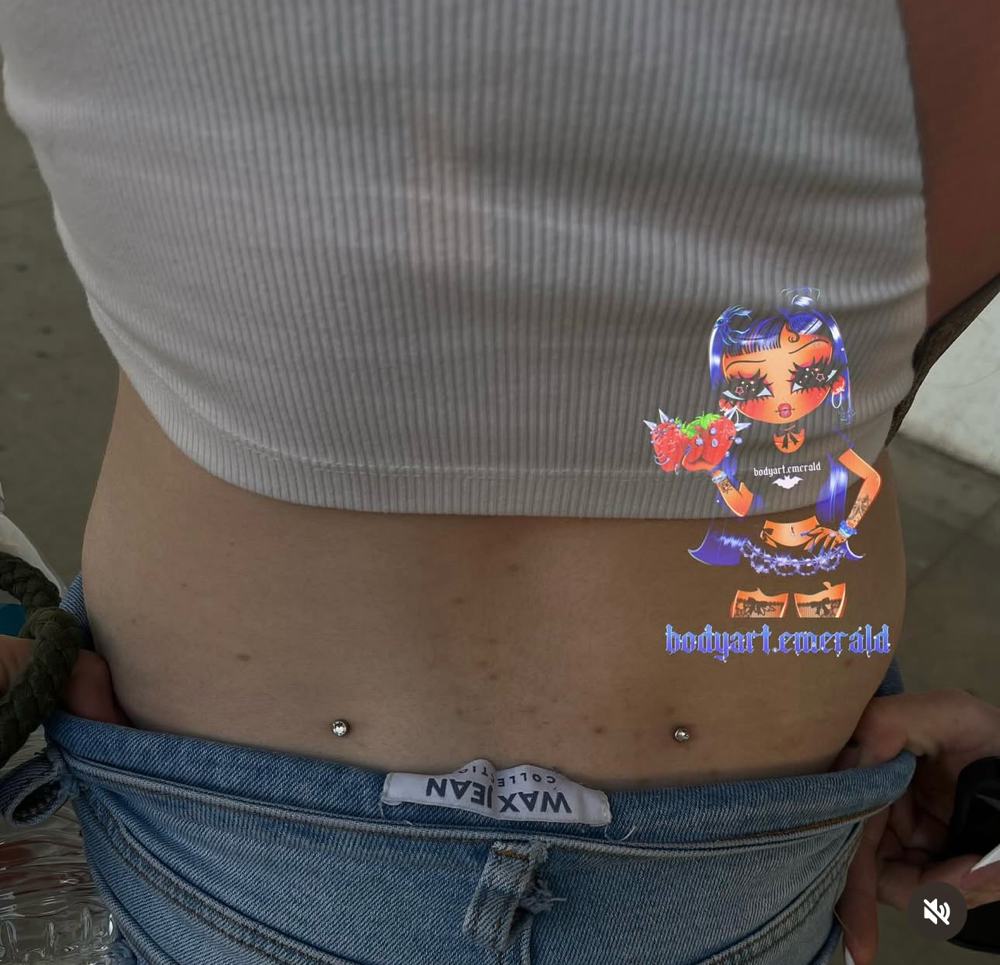 Back Dermals at Bodyart By Emerald Esme 🖤🕷️ in El Centro, CA