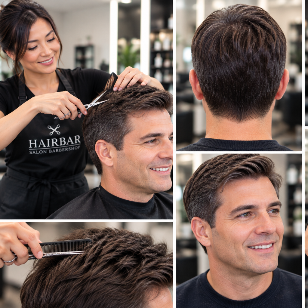 Men’s Haircut at HairBar Salon BarberShop in Cross Roads, TX