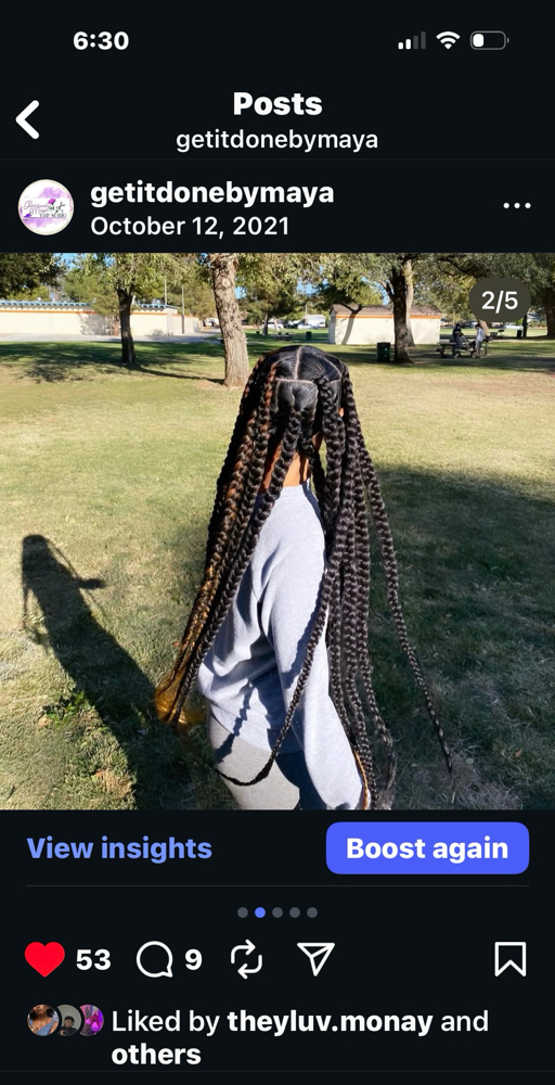 Jumbo Knotless Braids at Get it done by Maya in Paramount, CA