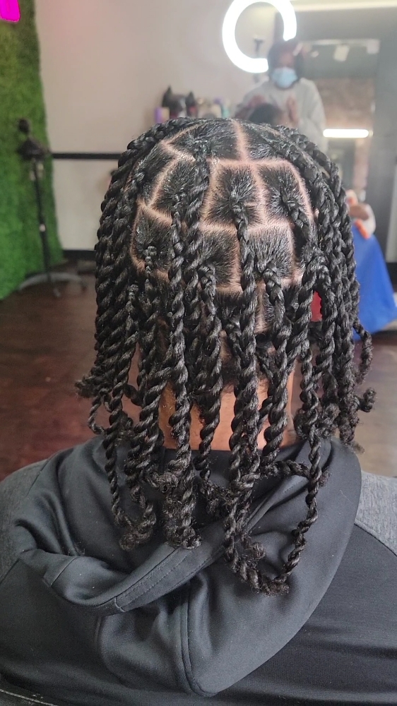 Non Locs Med 2 Strand Twists