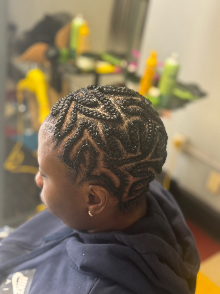 Adult Baldie Braid W/weave