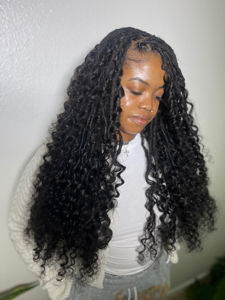 Human Boho Hair Added To Real Locs