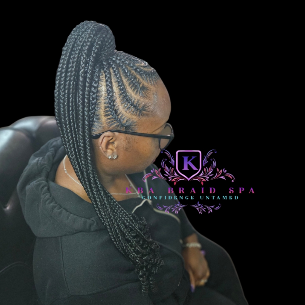 Medium Stitch Ponytail at KBA Braid Spa in Hazel Crest, IL