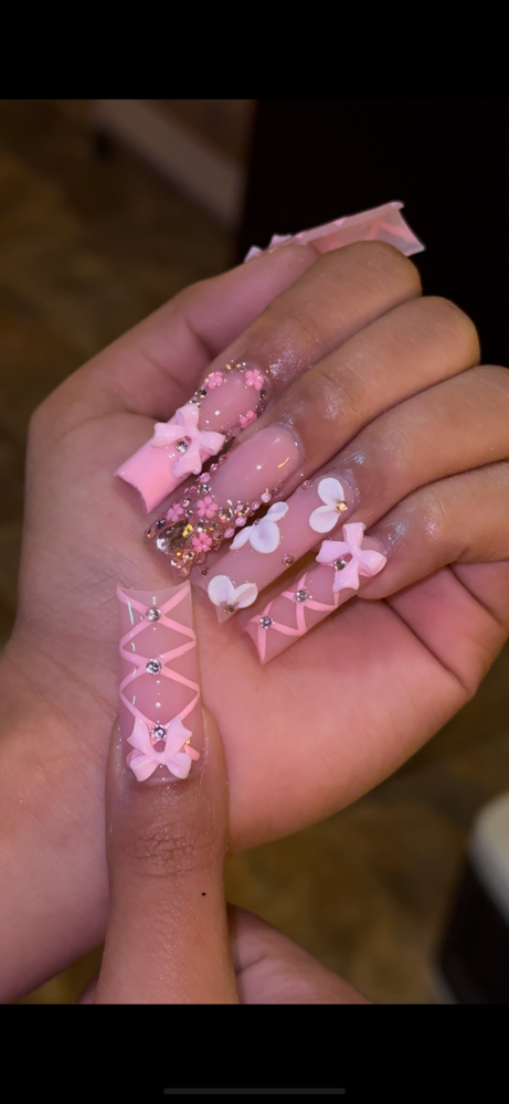 Long Full Set Blinged Out