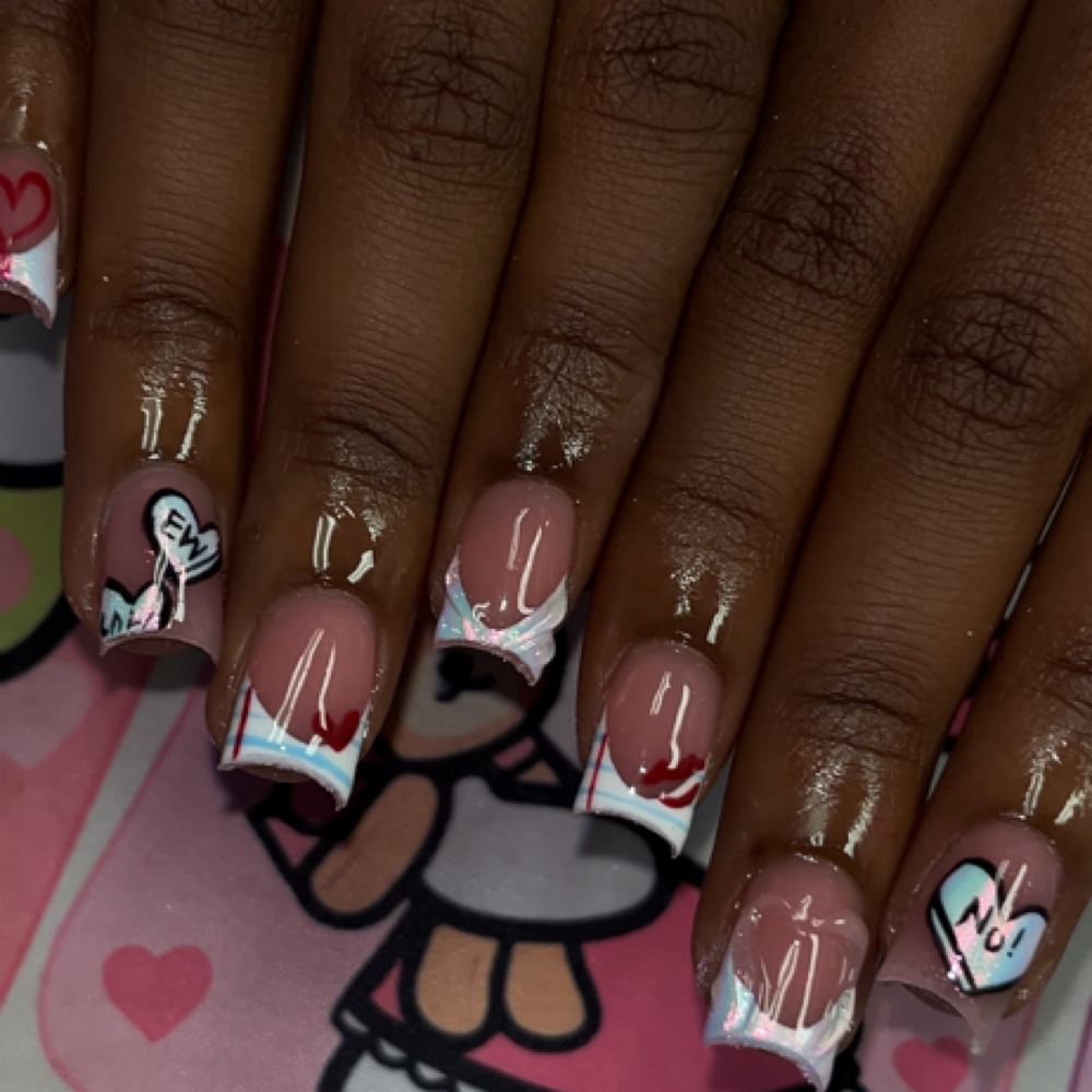 Short French Nail/toe Combo at Nessasnailgallery in Jacksonville, FL