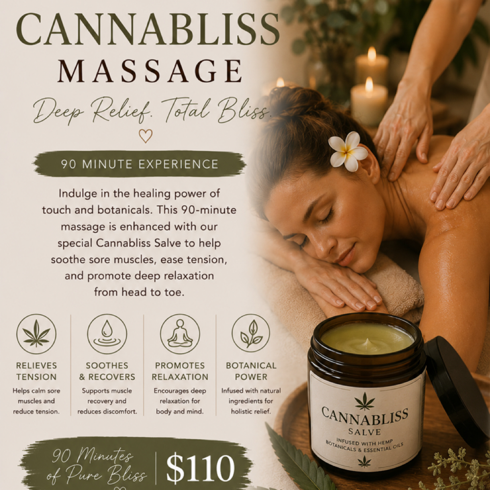 Cannabliss Massage 90 Minute at Kalm & Glow in Fortmill, SC