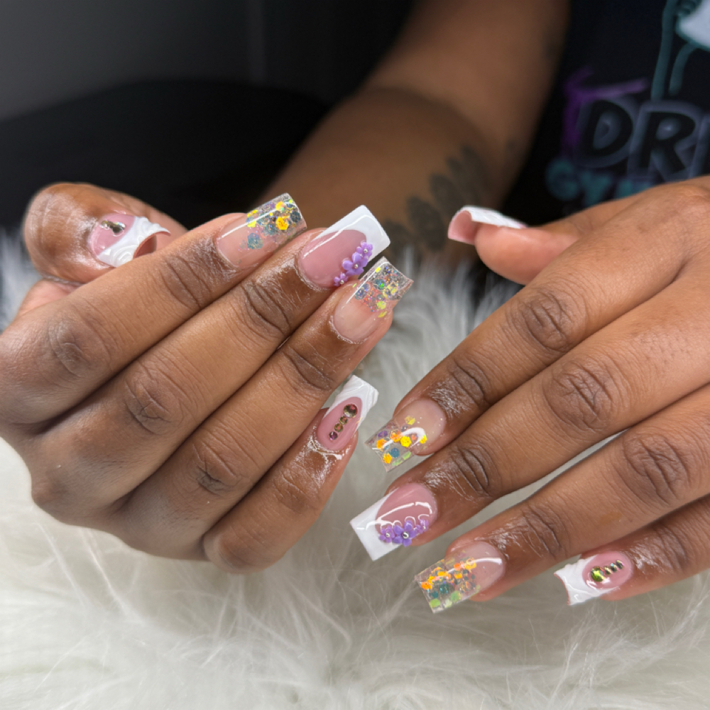 Signature Gel-X Set, Long Square at Sparkling Tips Studio in Raleigh, NC