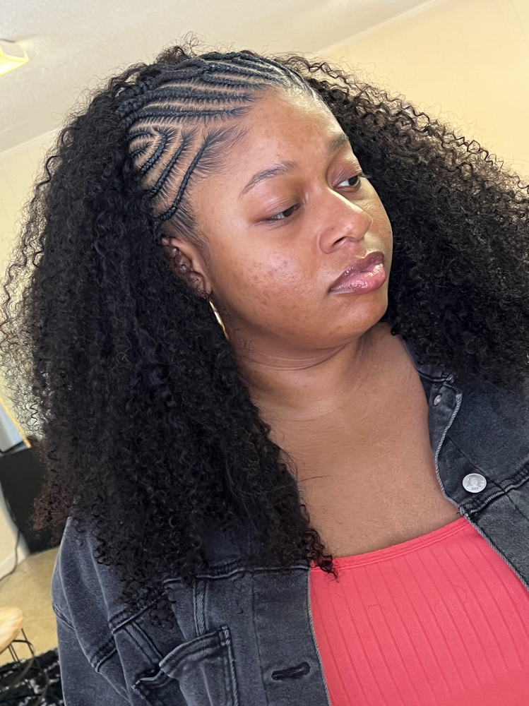 Sew In With Small Cornrows