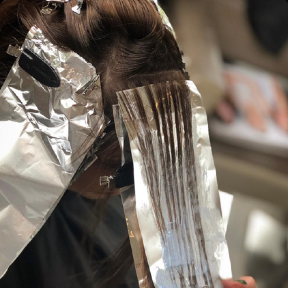 Partial Highlight at Raini @ Hallowed Roots Hair Co. in Waynesville, NC