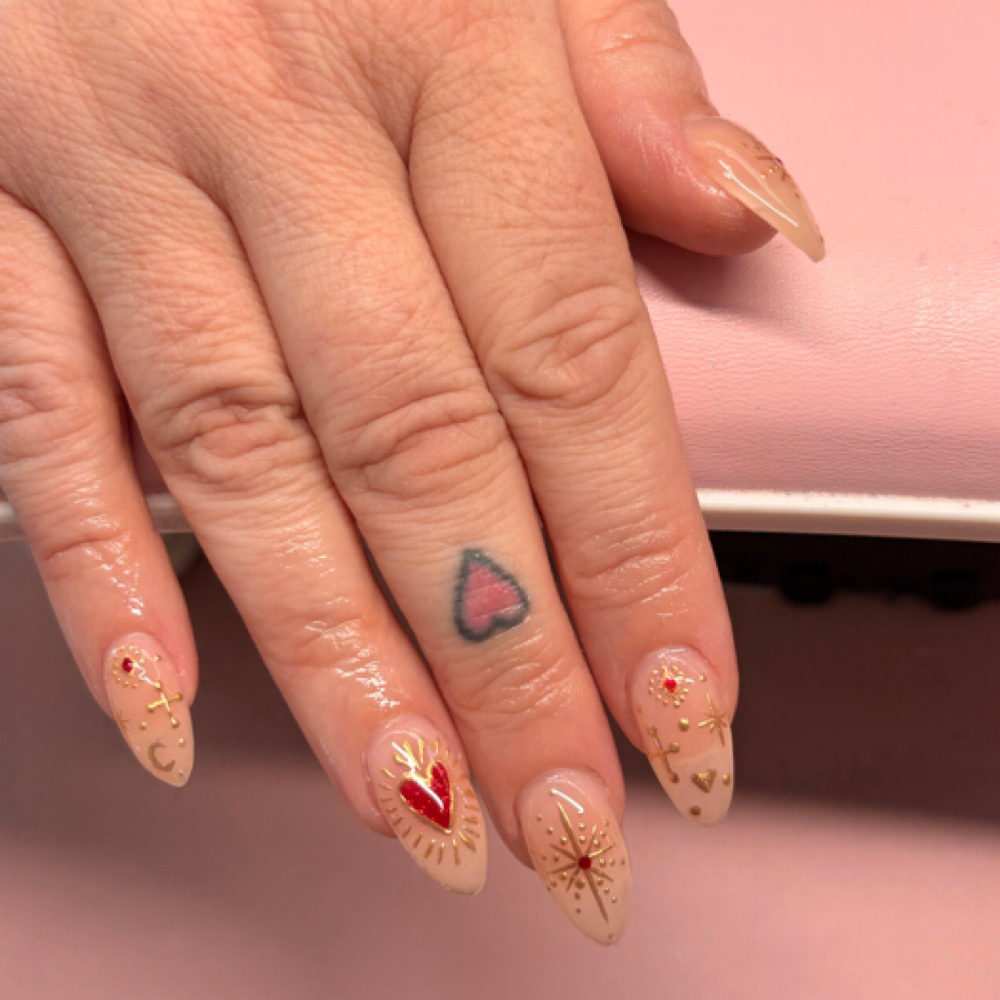 Detailed Design Gel-X Manicure at Modern Mane Salon in Selah, WA